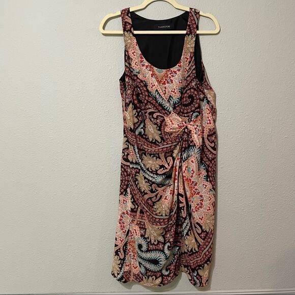 Thakoon Silk Paisley Print Sleeveless Ruched Sheath Dress Womens 8 Bodycon - Picture 1 of 7